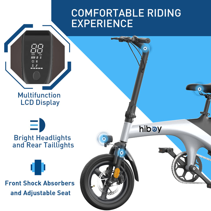 HiBoy - C1 Electric Bike w/ 43.5 mi Max Operating Range & 20 mph Max Speed - White_7