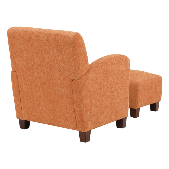 OSP Home Furnishings - Aiden Chair & Ottoman Herringbone - Orange_3