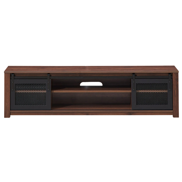 Costway - TV Stand Entertainment Center for TV's up to 65'' with Sliding Mesh Doors Walnut - Walnut_10