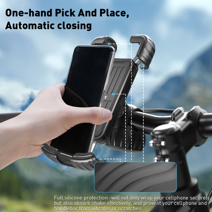 HiBoy - Bike Phone Holder, 360° Rotation Adjustable Motorcycle Phone Mount - Black_7