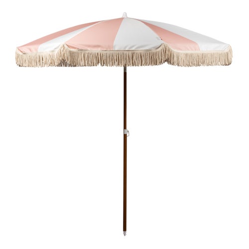 Summerland Portable Beach Umbrella, Pink Salt Stripe_0