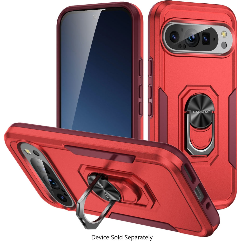 SaharaCase - Raider Series Heavy-Duty Case for Google Pixel 9 and 9 Pro - Viper Red_1