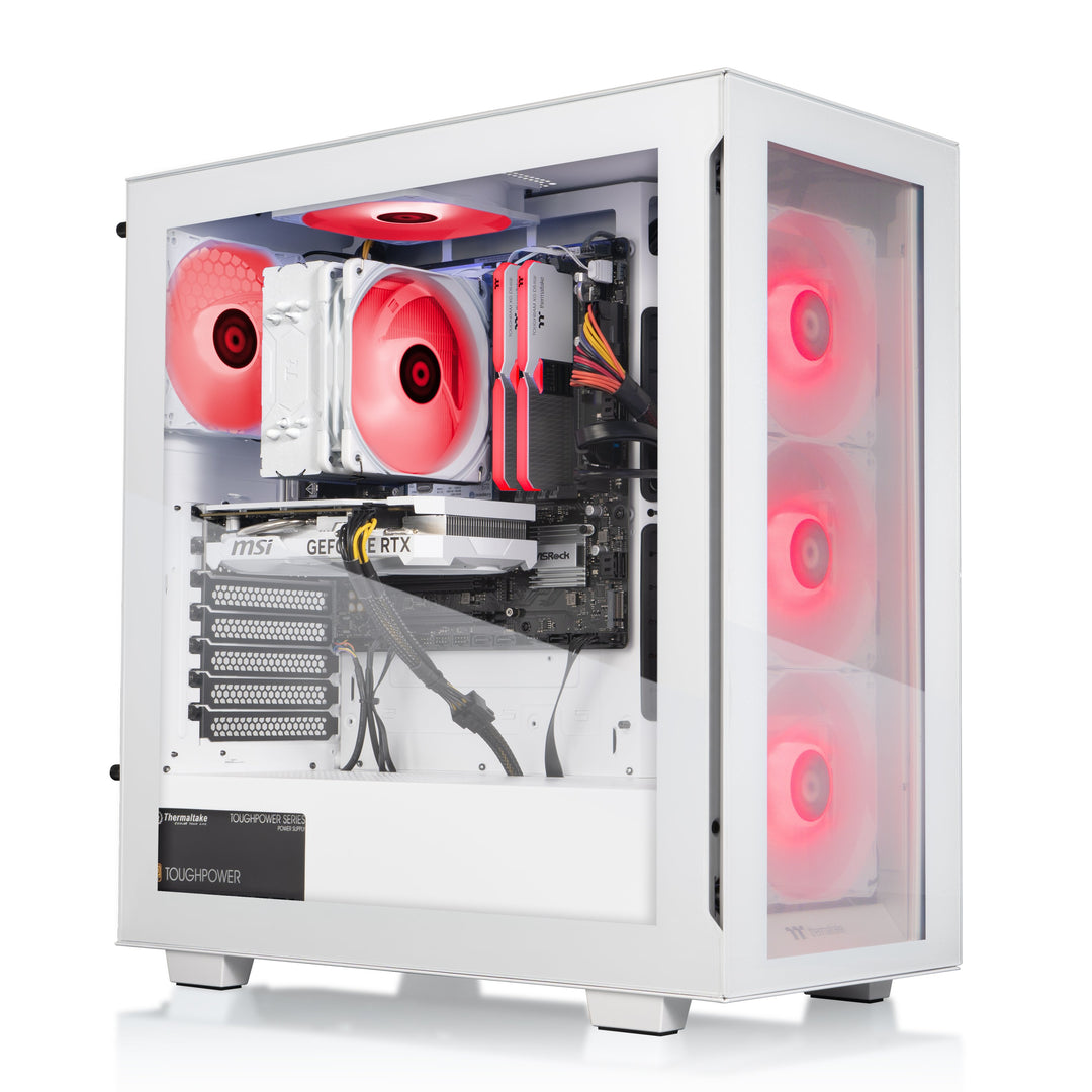 Thermaltake - LCGS View i460T V2 Gaming Desktop Intel Core i7- 14700F,  32GB DDR5 RAM, NVIDIA GeForce RTX 4060 Ti, 1TB NVMe M.2 - White_1