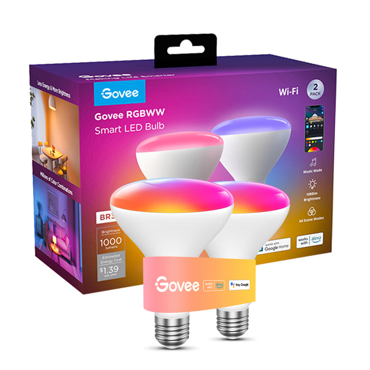 Govee - 1000LM RGBWW Smart BR30 LED Bulb 2 Packs_0