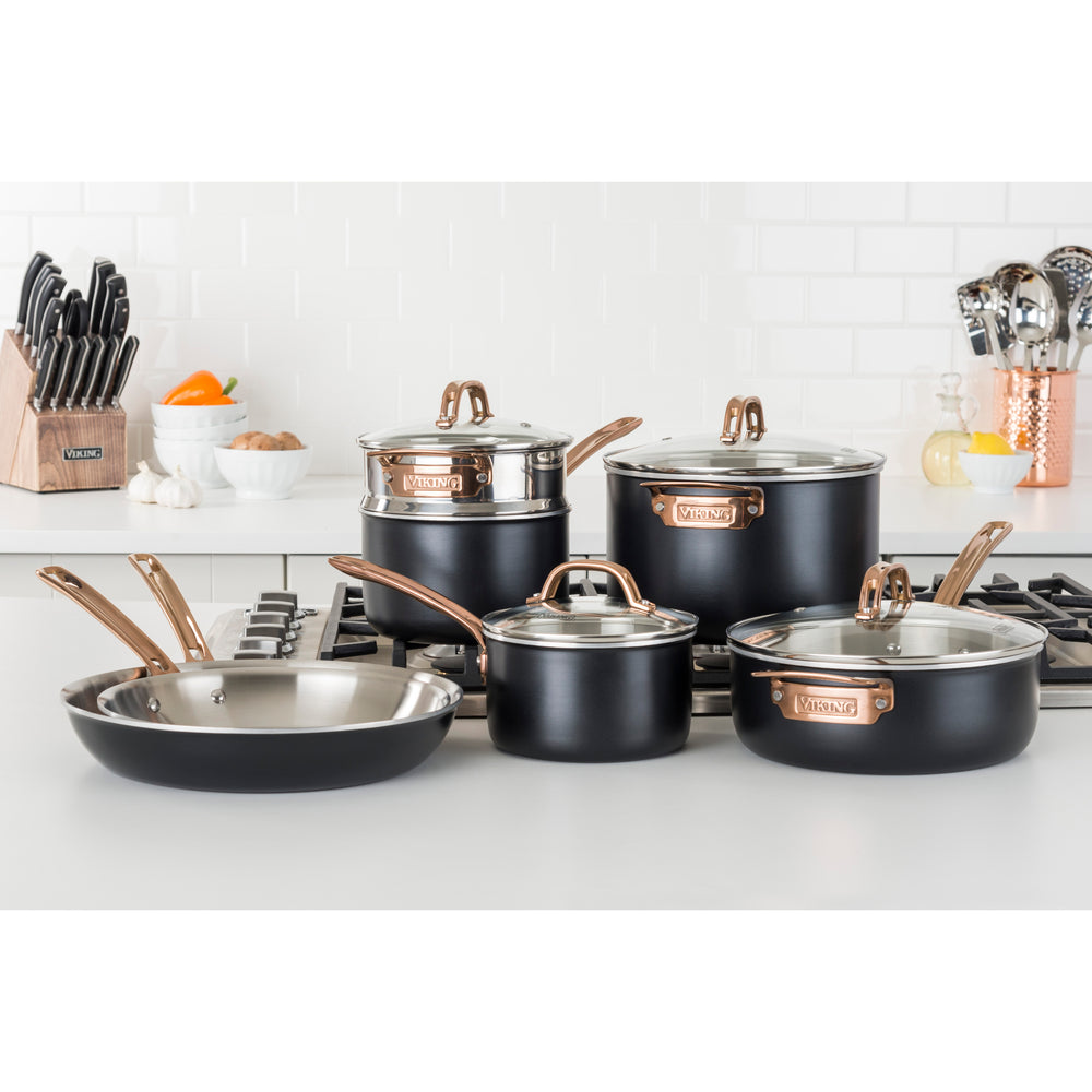 Viking 3-Ply Black & Copper 11 Piece Cookware Set - Black_1