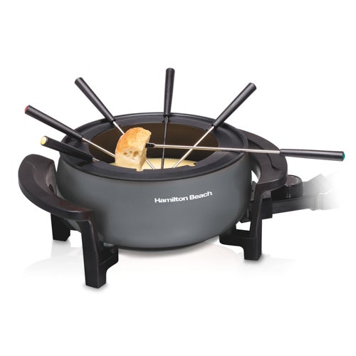 3qt Electric Fondue Pot Gray & Black_0