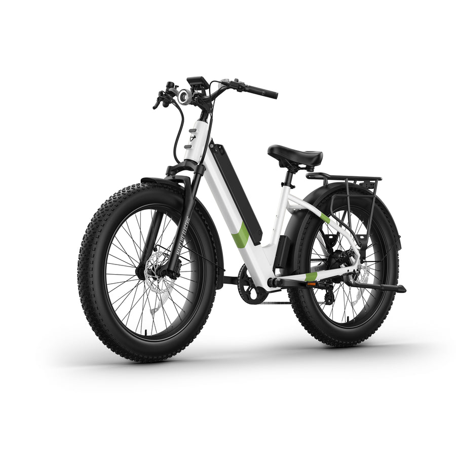 NIU - BQi Fat Tire eBike w/ up to 60 miles Max Operating Range and 28 MPH Max Speed - White_0