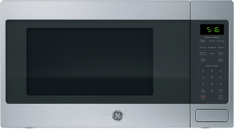 GE - 1.6 Cu. Ft. Countertop Microwave with Sensor Cooking and Defrost - Stainless Steel_0