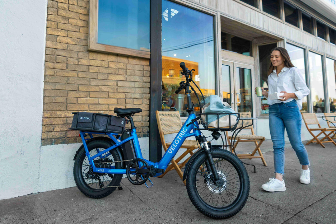 Velotric - Fold 1 Step-Through Fat Tire Foldable Commuter Ebike with 55 miles Max Range and 28 MPH Max Speed UL Certified - Electric Blue_4