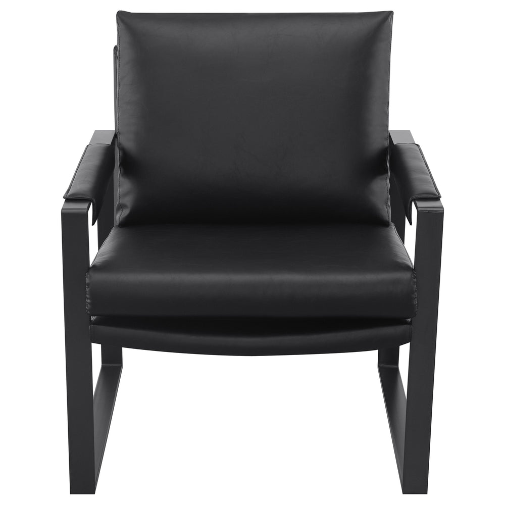 Rosalind Upholstered Track Arms Accent Chair Black and Gummetal_2