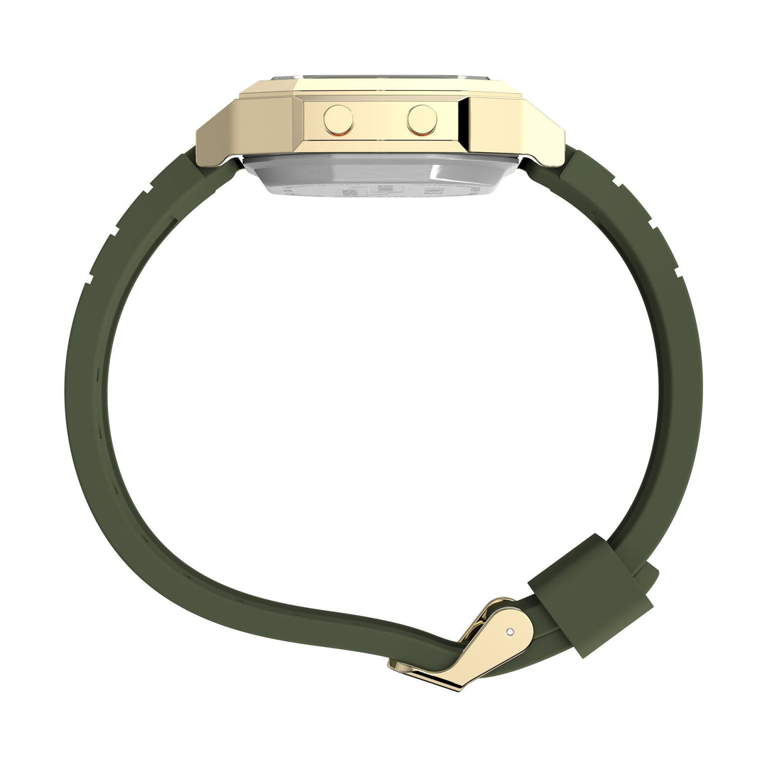 Timex Unisex Activity Tracker 40mm Watch - Black Strap Digital Dial Gold-Tone Case - Black_2