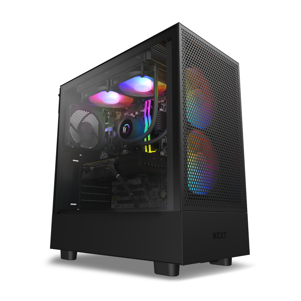 NZXT Player: Two Gaming Desktop - AMD Ryzen 7 7700X - 32GB RAM NVIDIA - GeForce RTX 4070 Super - 1TB NVMe SSD - Black_1