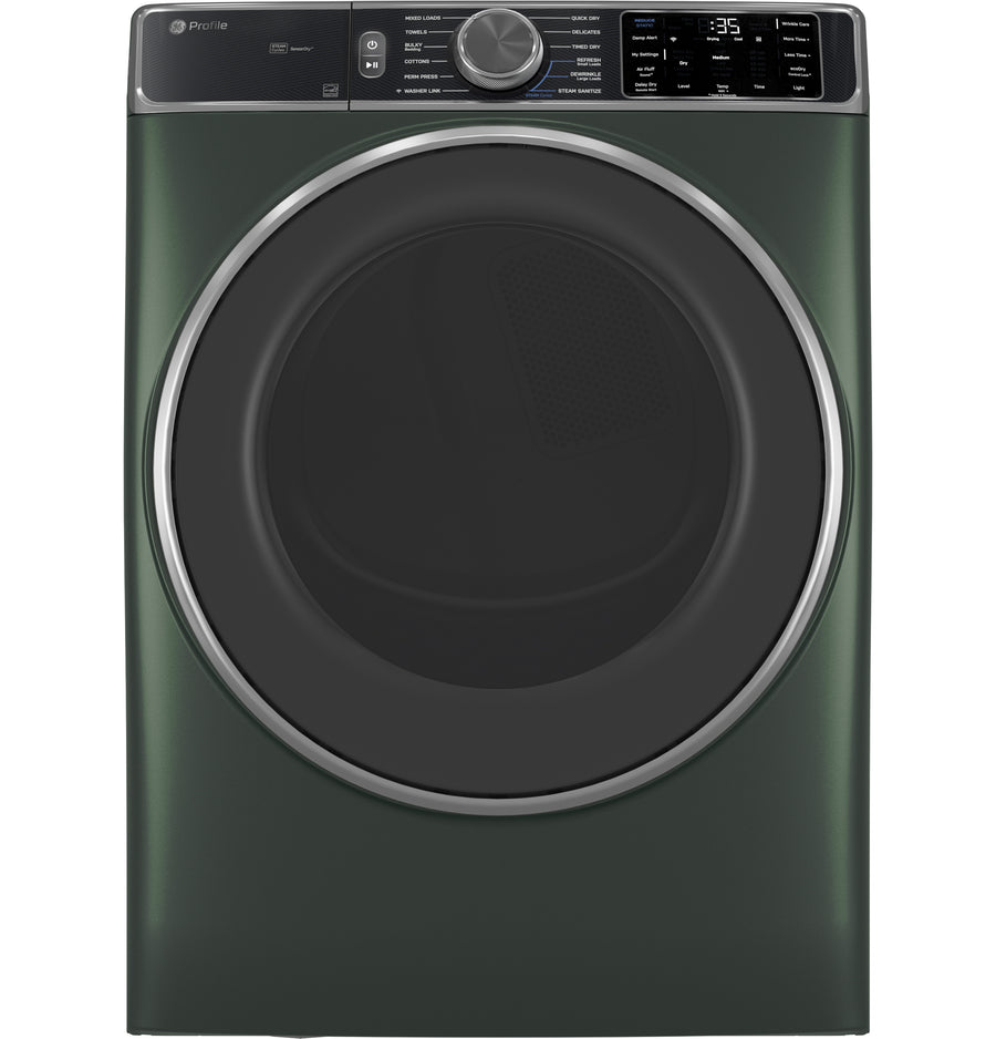 GE Profile - 7.8 Cu. Ft. Stackable Smart Electric Dryer with Steam and Sanitize Cycle - Jade Green_0