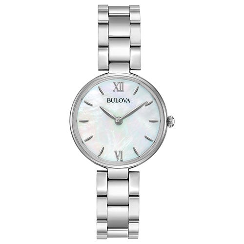 Ladies;' Classic Silver-Tone Stainless Steel Watch, Mother-of-Pearl Dial_0