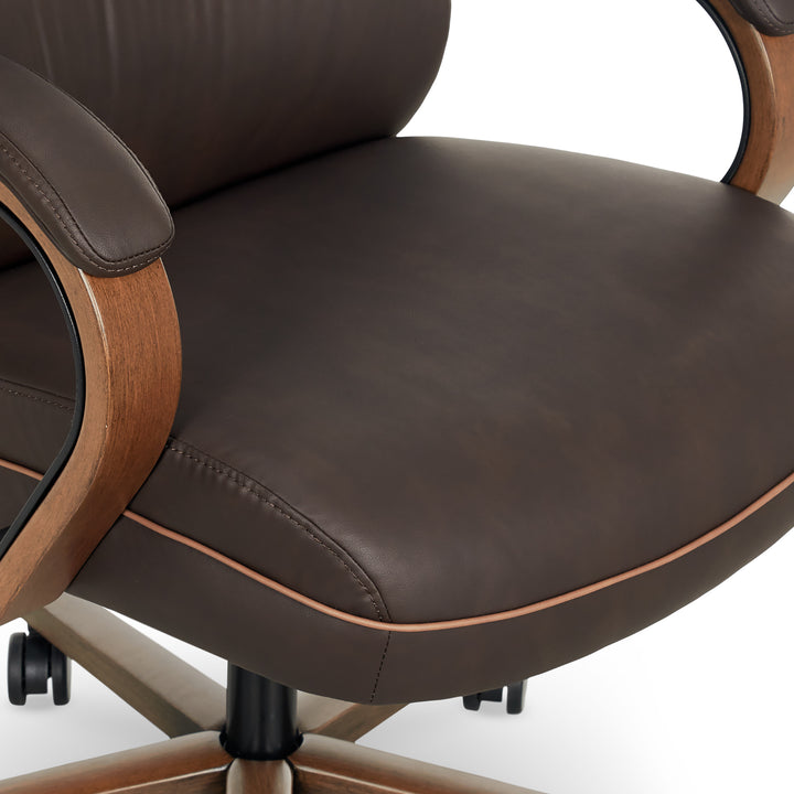 Finch Neo Two Retro-Modern Mid-Back Office Chair - Brown_6