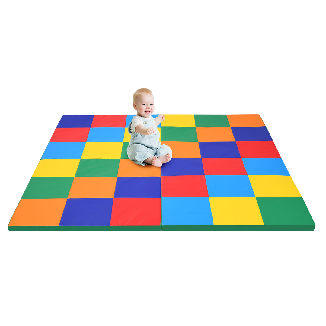 Costway 58'' Toddler Foam Play Mat Baby Folding Activity Floor Mat Home School Daycare - Multi-color_0