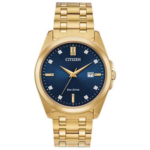 Men's Peyten Eco-Drive Gold-Tone Stainless Steel Watch, Blue Dial_0