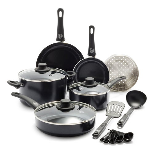 Soft Grip 12pc Healthy Ceramic Nonstick Cookware Set Black_0