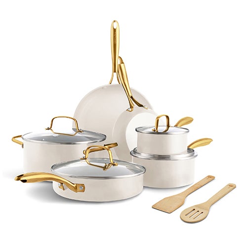 Studio Ceramic Nonstick 12pc Cookware Set, Linen_0