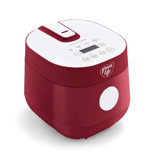 Go Grains Healthy Ceramic Rice & Grains Cooker, Red_0