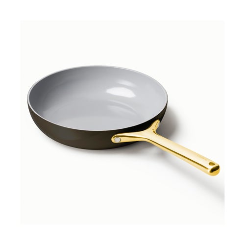 8" Iconics Nonstick Ceramic Fry Pan, Black/Gold_0