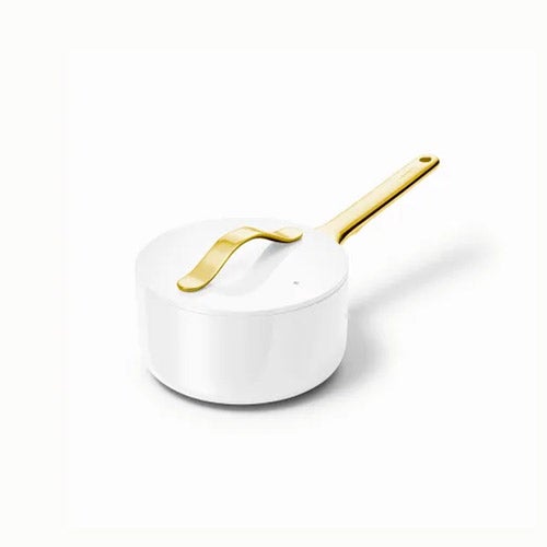 1.75qt Iconics Nonstick Ceramic Saucepan, White/Gold_0