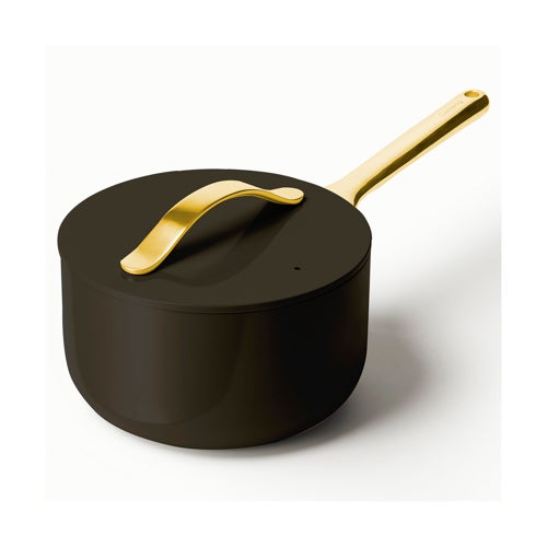 3qt Iconics Nonstick Ceramic Saucepan, Black/Gold_0