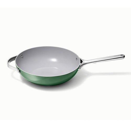 12" Nonstick Ceramic Stir Fry Pan Sage_0