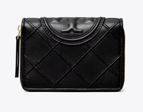 Tory Burch Fleming Soft Bi-Fold Wallet- Black