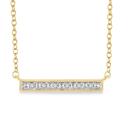 Diamond Bar Pendant Necklace_0