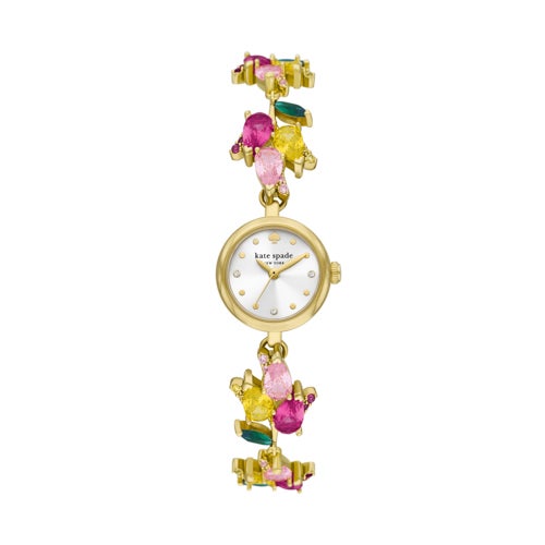 Ladies' Monroe Gold-Tone Multi-Color Crystal SS Watch, White Dial_0