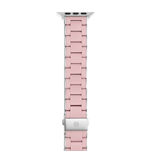 Silicone Strap for Apple Watch, Barely Pink & Stainless Steel_0