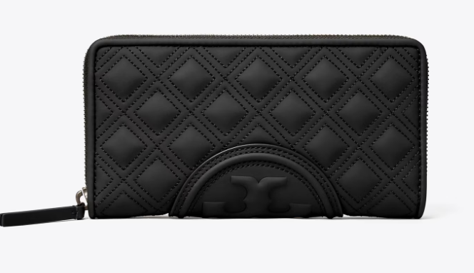 Tory Burch - Fleming Soft Matte Zip Continental Wallet - Black/Black