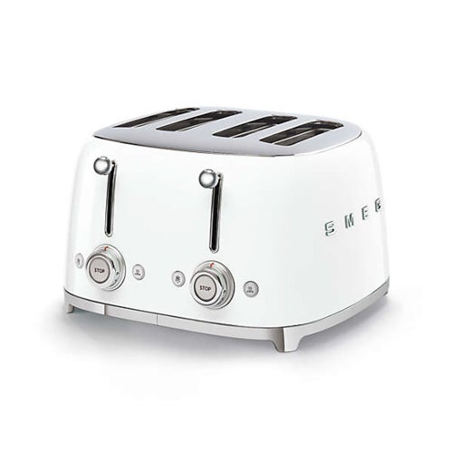50s Retro-Style 4 Slice Slot Toaster, White_0