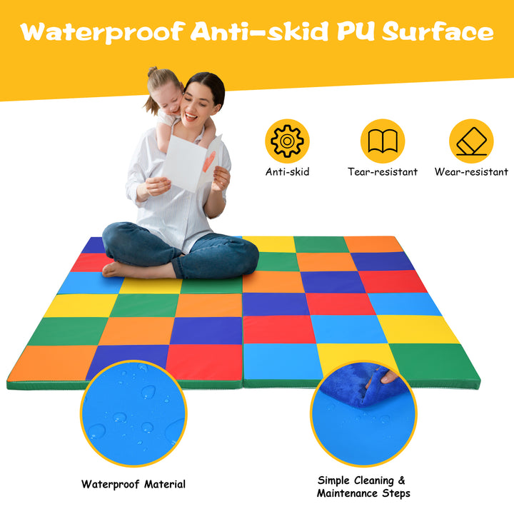 Costway 58'' Toddler Foam Play Mat Baby Folding Activity Floor Mat Home School Daycare - Multi-color_5