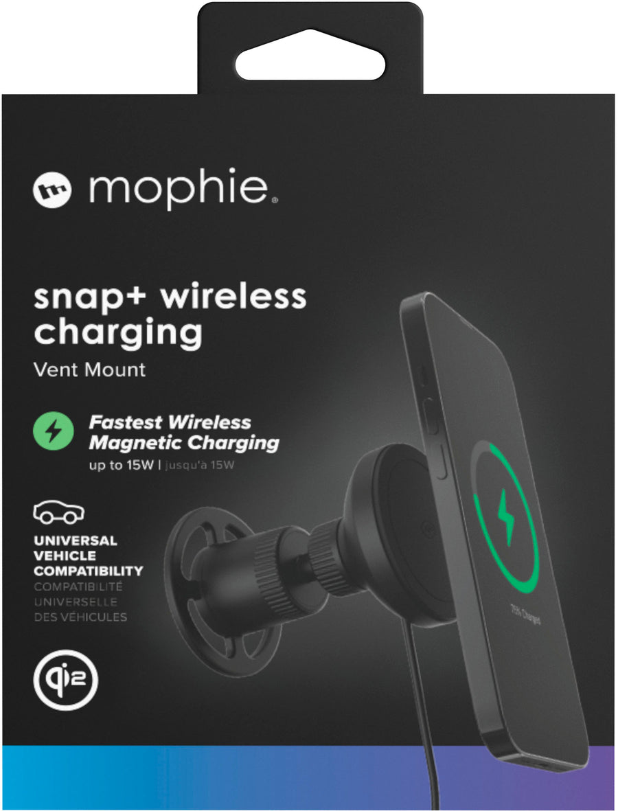 mophie - snap+ wireless car vent mount Black - Black_0