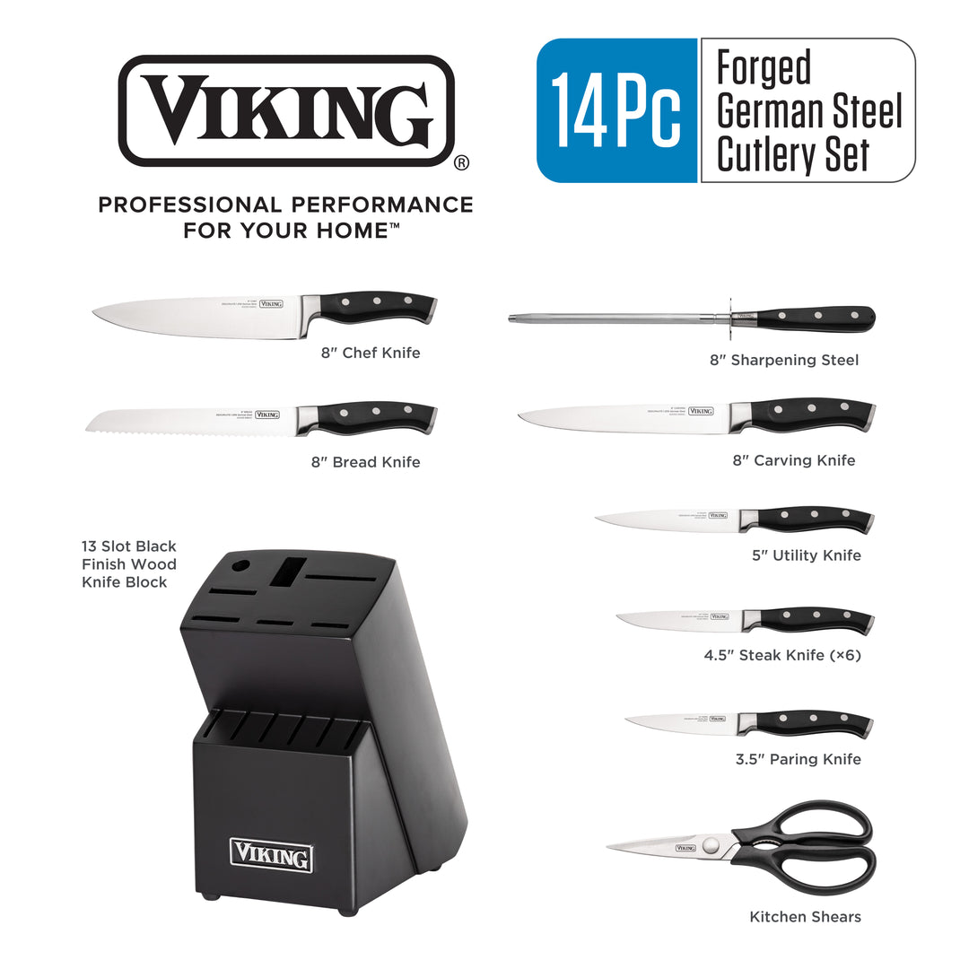 Viking 14-Piece Cutlery set with Black Block - Multicolor_2