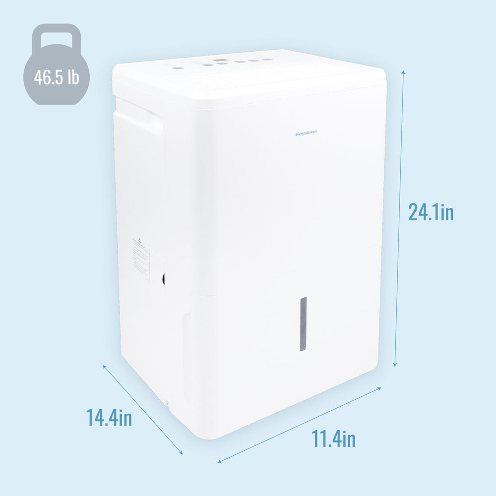 Keystone - 50-Pint Portable Dehumidifier with Pump - White_1