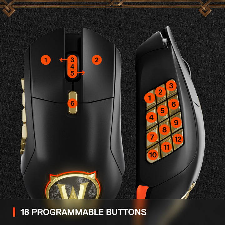 SteelSeries - Aerox 9 Wireless World of Warcraft Edition RBG Optical Gaming Mouse with 18 Programmable Buttons - Black_7