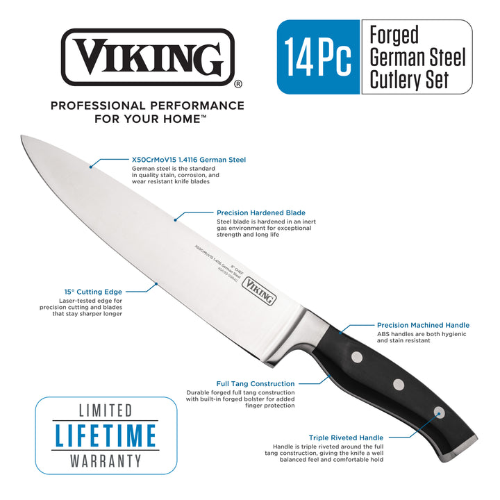 Viking 14-Piece Cutlery set with Black Block - Multicolor_3