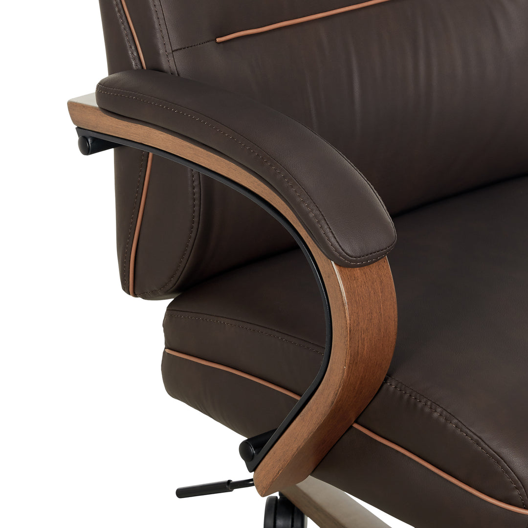 Finch Neo Two Retro-Modern Mid-Back Office Chair - Brown_5