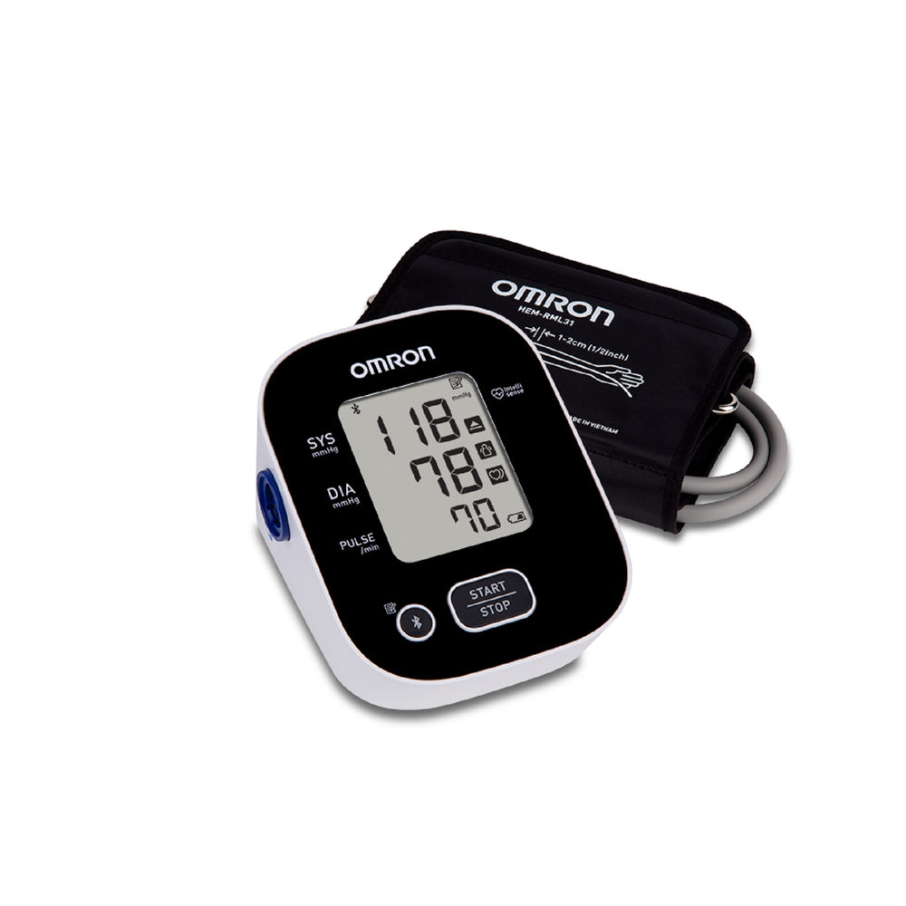 Omron - 3 Series Blood Pressure Monitor, Upper Arm Cuff, Digital Bluetooth Blood Pressure Machine - Black_1