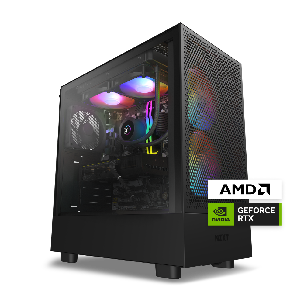 NZXT Player: Two Gaming Desktop - AMD Ryzen 7 7700X - 32GB RAM NVIDIA - GeForce RTX 4070 Super - 1TB NVMe SSD - Black_0