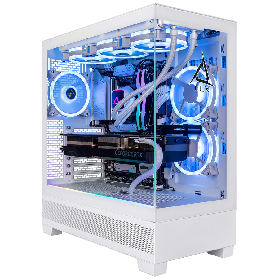 CLX - SET Gaming Desktop - AMD Ryzen 9 9950X - 64GB DDR5 5600 Memory - GeForce RTX 4080 SUPER - 2TB NVMe M.2 SSD - White_0