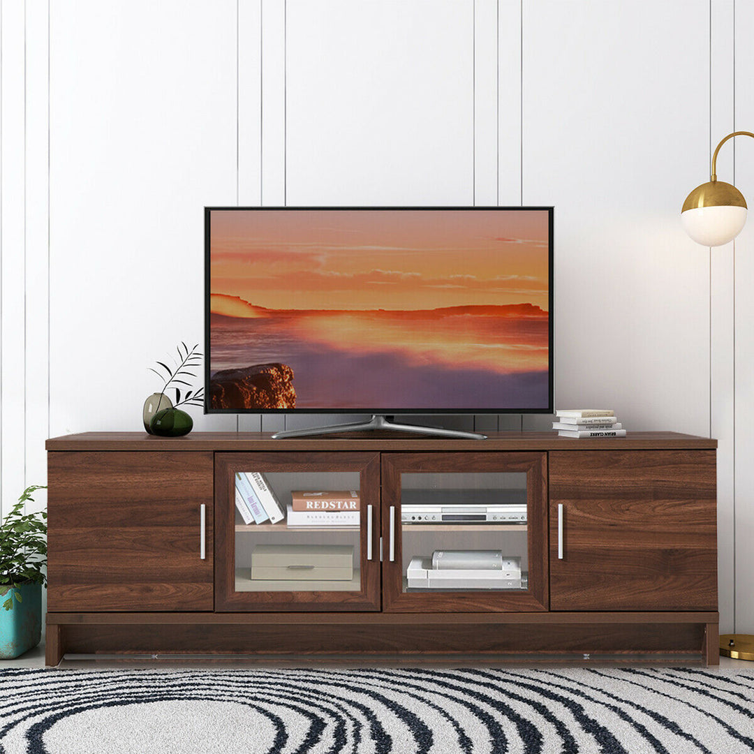 Costway - TV Stand Media Entertainment Center for TV's up to 70'' w/ Storage Cabinet Walnut - Walnut_1