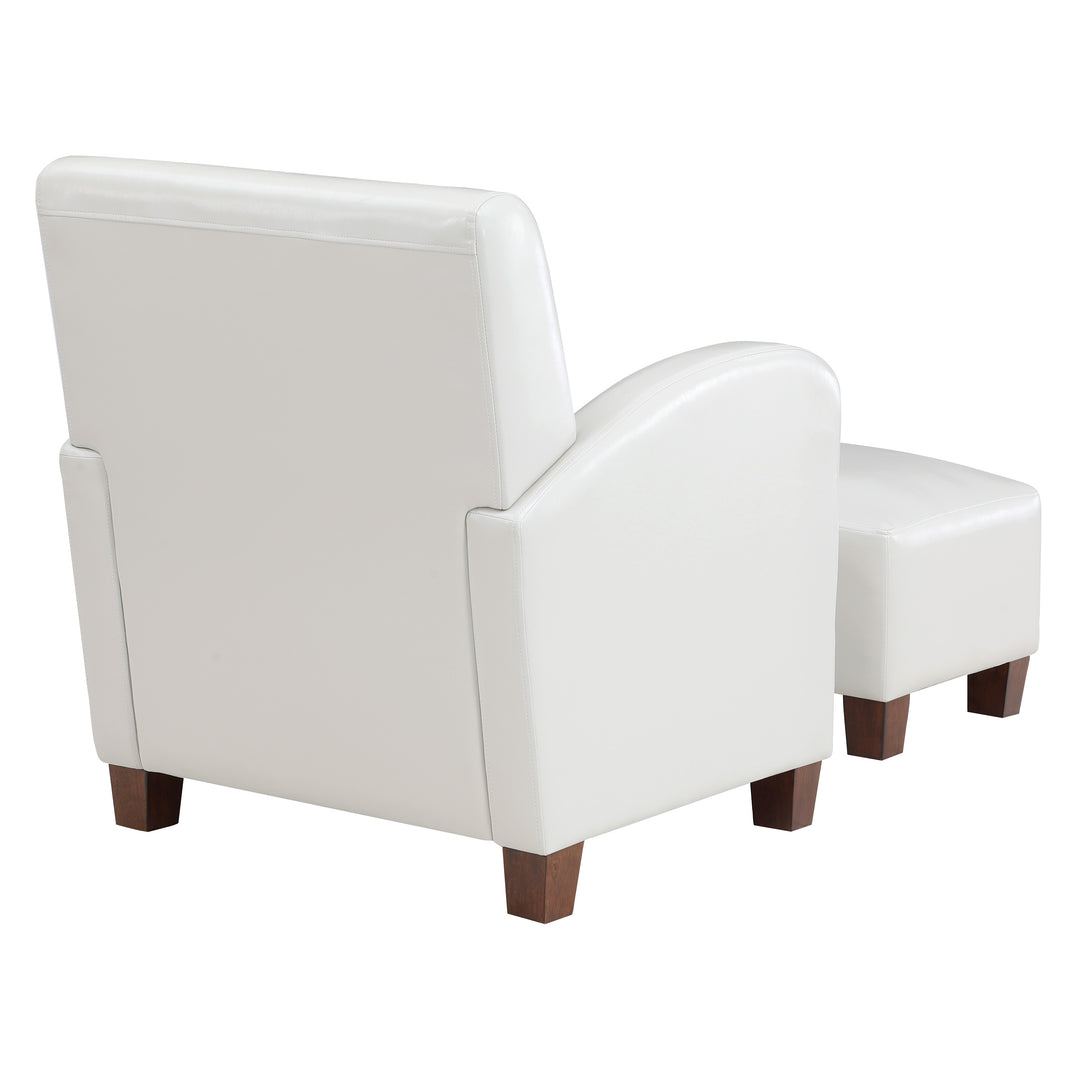 OSP Home Furnishings - Aiden Chair & Ottoman Faux Leather - Cream_3