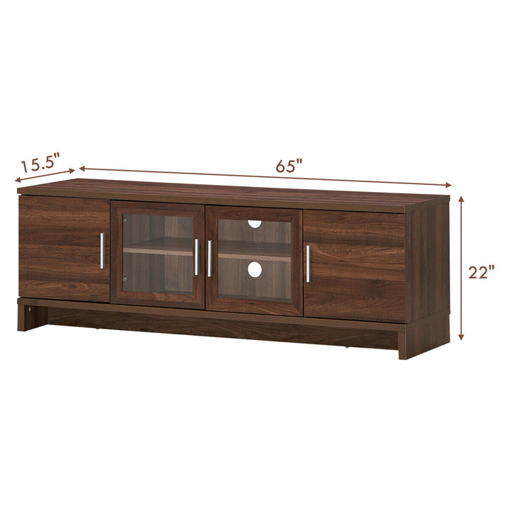 Costway - TV Stand Media Entertainment Center for TV's up to 70'' w/ Storage Cabinet Walnut - Walnut_2