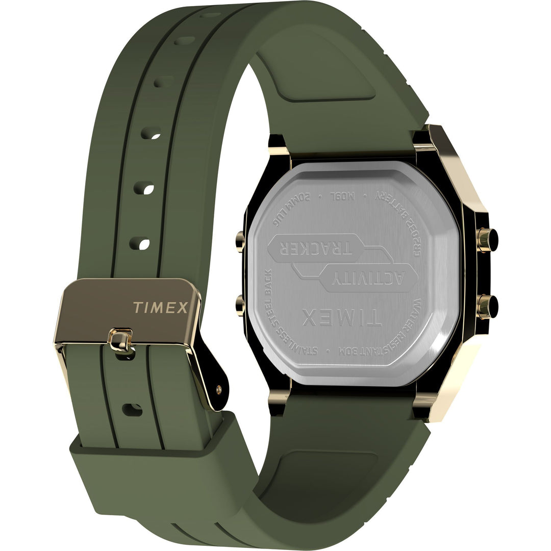 Timex Unisex Activity Tracker 40mm Watch - Black Strap Digital Dial Gold-Tone Case - Black_3
