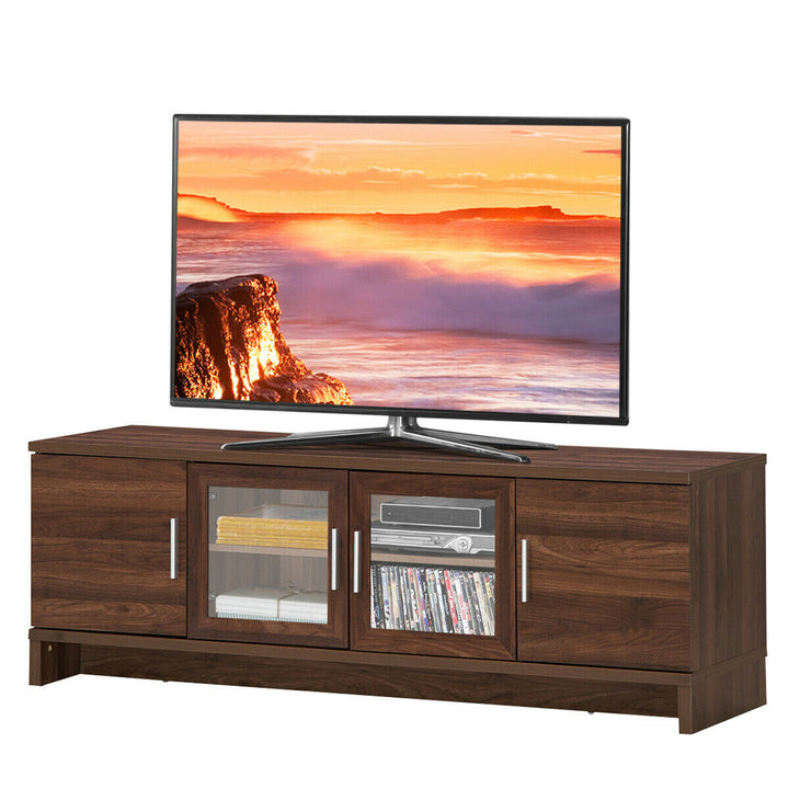 Costway - TV Stand Media Entertainment Center for TV's up to 70'' w/ Storage Cabinet Walnut - Walnut_0