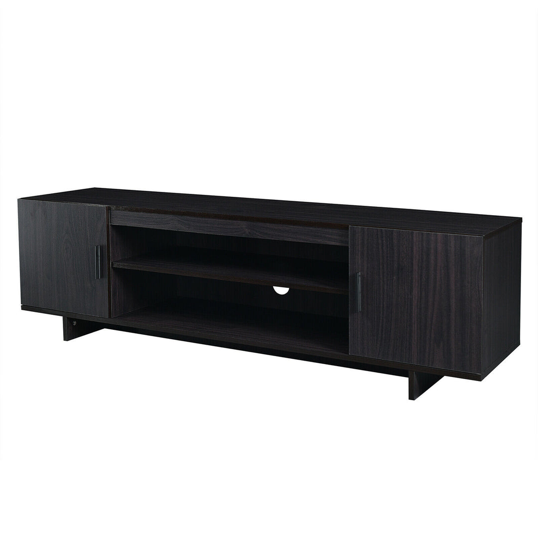 Costway - Modern TV Stand Media Entertainment Center for TV's up To 65'' w/Storage Cabinet - Black_4